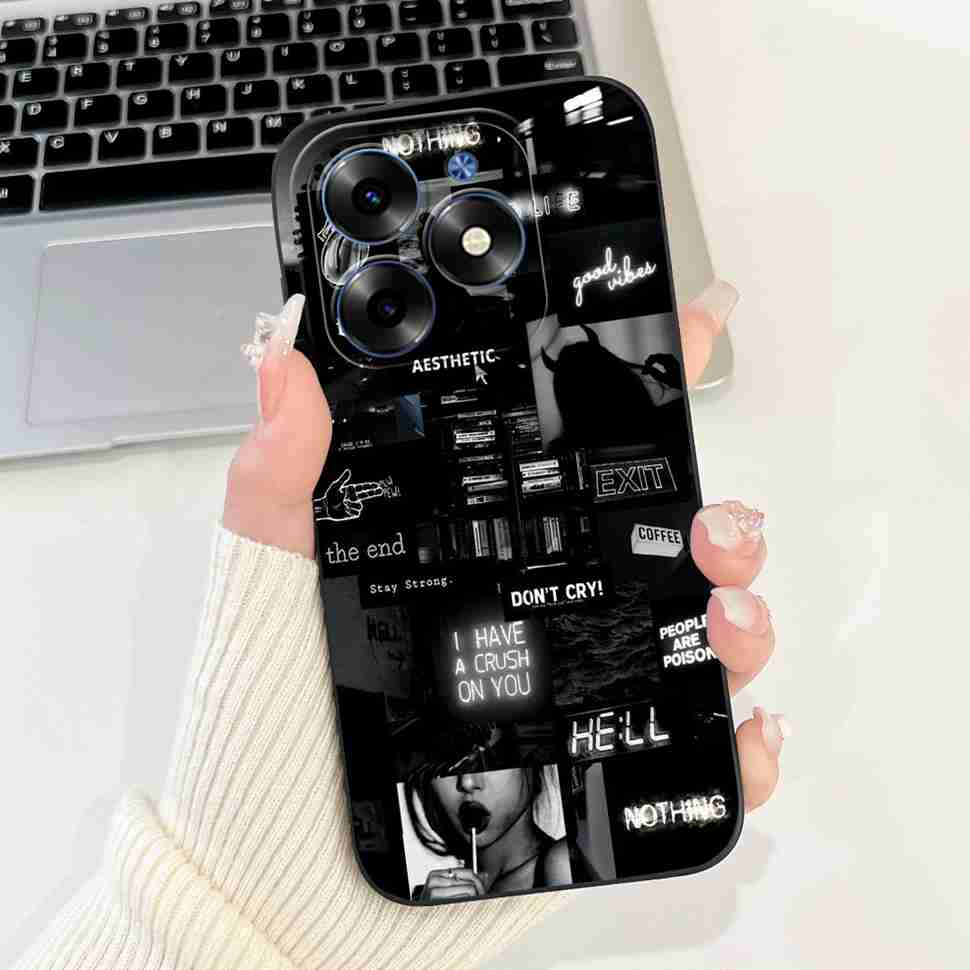 Розовый Кот Для Tecno Spark Go 2024 Чехлы BG6 Мягкий Силиконовый Чехол Для Tecno Spark 20 Spark20 SparkGo 2024 Корпус Чехол Для Телефона
