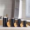 Set Bamboo cover storage bucket Food grade storage box Kitchen coffee tea bag Candy reticulated metal sealed jar