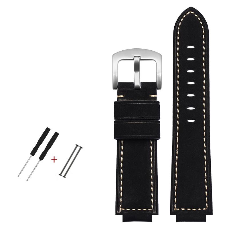 Ремешок для часов из воловьей кожи с верхним слоем, 24-16 мм, кожаный ремешок ручной работы Crazy Horse для timex T49859 | T2N720 | T2p141 Ремешок для часов