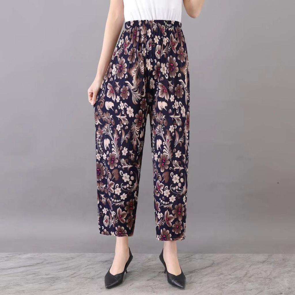 Summer Thin Women's Pants Loose High Waist Large Size Women's Stretch Casual Pants