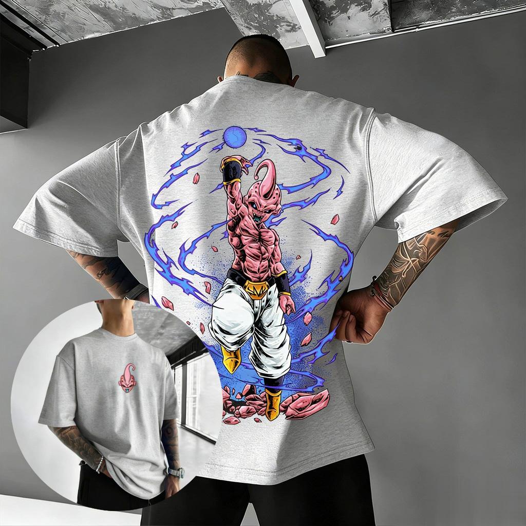 Унисекс футболка с графическим принтом Dragon Ball Majin для мужчин и женщин, футболка с коротким рукавом, аниме-принт, лето 2026, Y2k, уличная одежда, оверсайз, повседневные топы