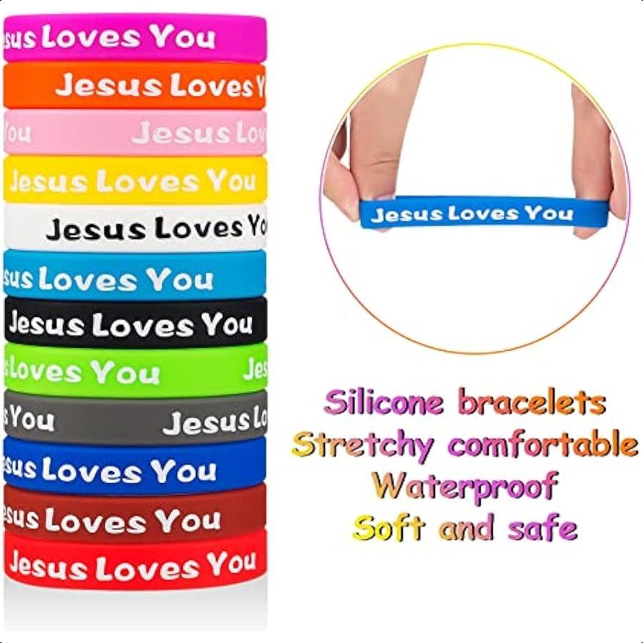 Иисус любит тебя Резиновые браслеты Разноцветные силиконовые христианские браслеты с Иисусом для мужчин и женщин, сувениры для вечеринок, вдохновляющий браслет