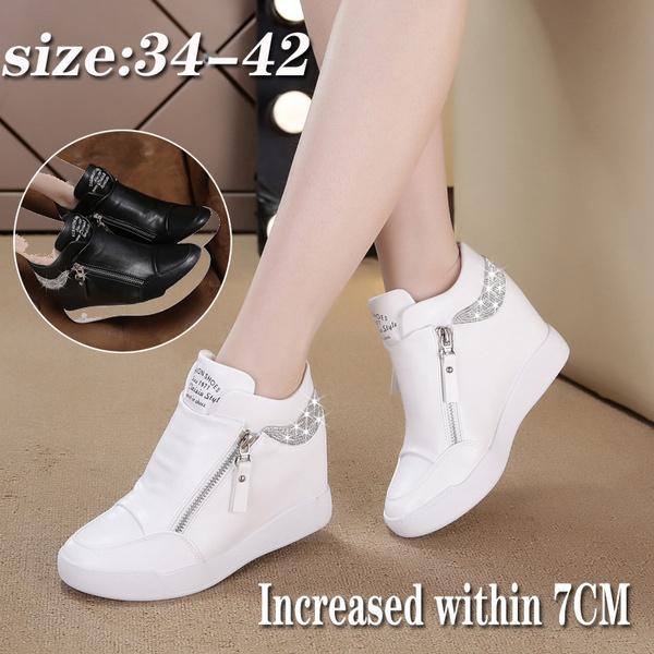 Fashion High Quality Women's Small White Shoes High Heels Sneaker Outdoor Casual Leather Sports Platform Shoes