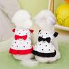 Pet Dog Polka Dot Bow Dress Cat and Cat Clothing Cute Clothing Spring and Summer Thin Style Small and Medium-sized Dog