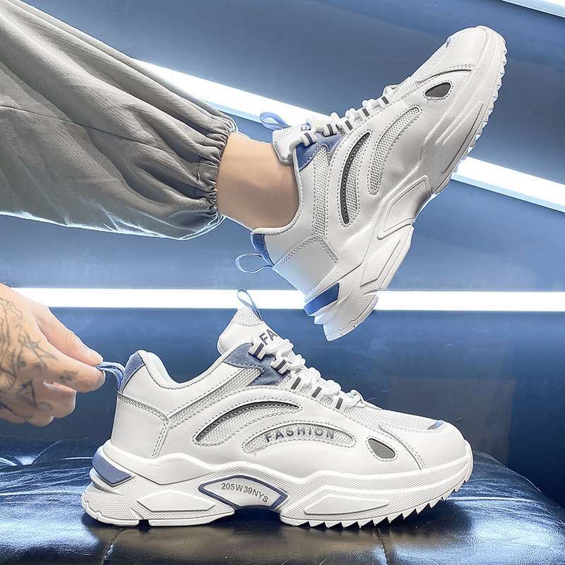 Men's Shoes Summer Breathable 2025 New Sports Shoes Men's Mesh Running Casual Little White Platform Dad Trendy Shoes