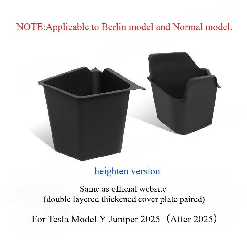 For Tesla Model Y Juniper 2025 Rear Trunk Side Storage Box Cargo Organizer TPE Bin Box Flocking Mat Partition Board Accessories