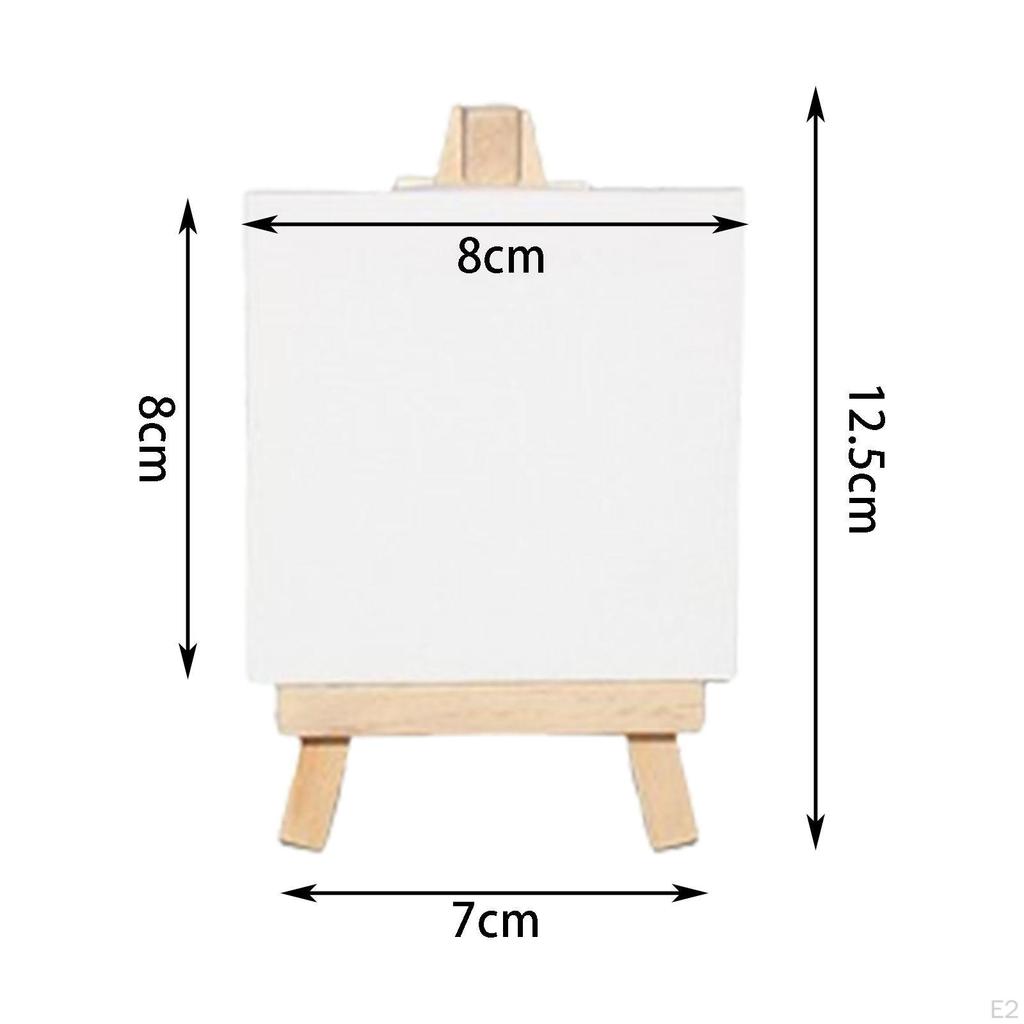 5x Mini Canvases with Easel Sets, Painting Canvas and Easels Portable Foldable Kits