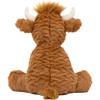 Jellycat Fuddlewuddle Шотландская корова Креативная милая форма Коричневая кукла Плюшевая кукла Сидящая 23 см высотой