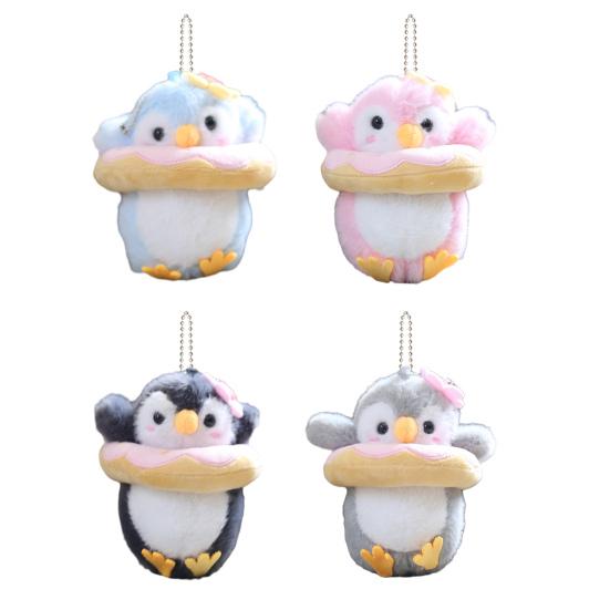 Doll Pendant Keychain Penguin Design Bright Colors Keyring Pendant Easy To Find Keys Fine Sewn Keychain Charm