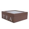 Wooden Tea Storage   with Clear Acrylic Top Window 9 Compartments Eco Friendly Tea Bag Holder Multi Functional Storage Box