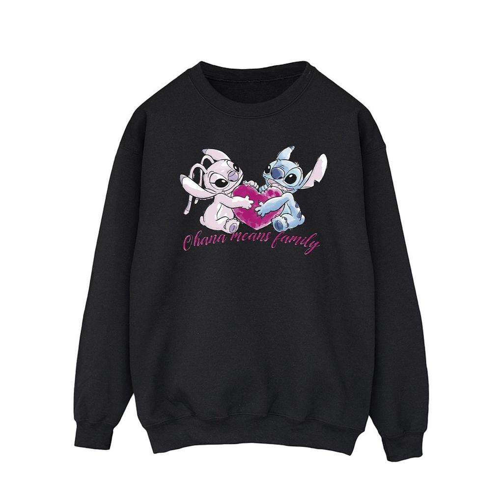 Disney Mens Lilo And Stitch Ohana Heart With Angel Sweatshirt