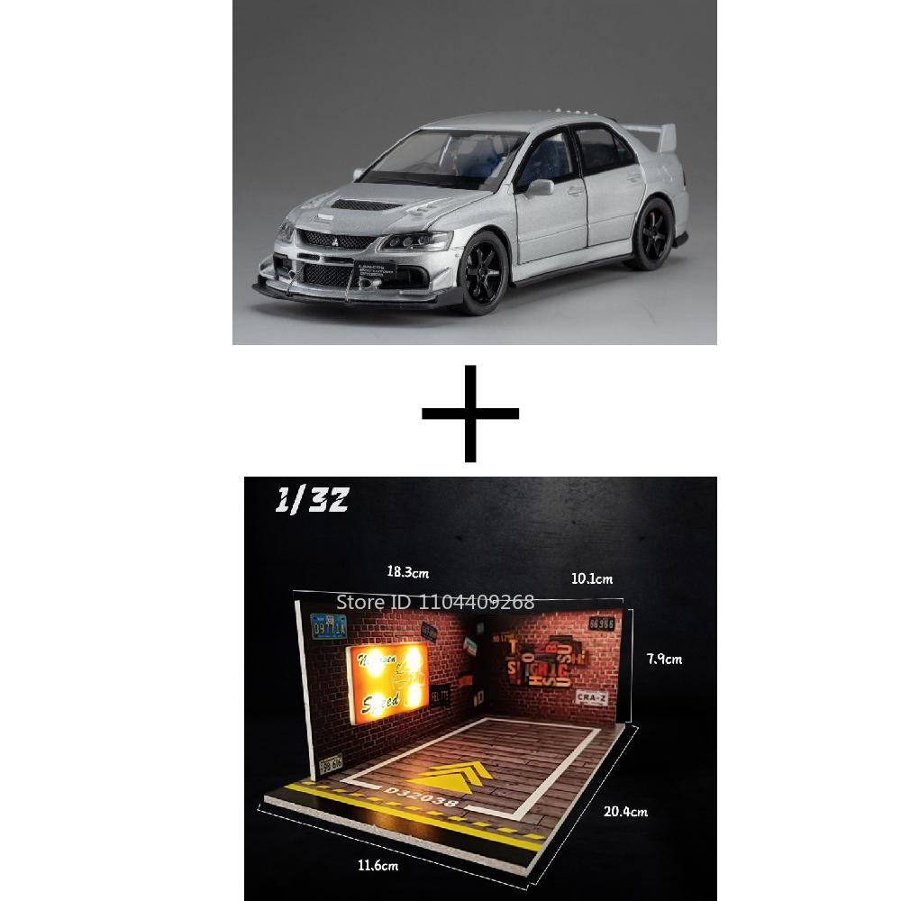 Масштаб 1:32 Mitsubishi Lancer Evolution IX Спортивный автомобиль Игрушечная модель Открывающиеся двери Оттягивание назад Амортизация Транспортные средства Хобби Украшения