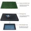 Artificial Grass Dog Potty Pad with Large Tray Multi Drainage Holes Splash-Proof Design Reusable for Indoor Outdoor Porch Use