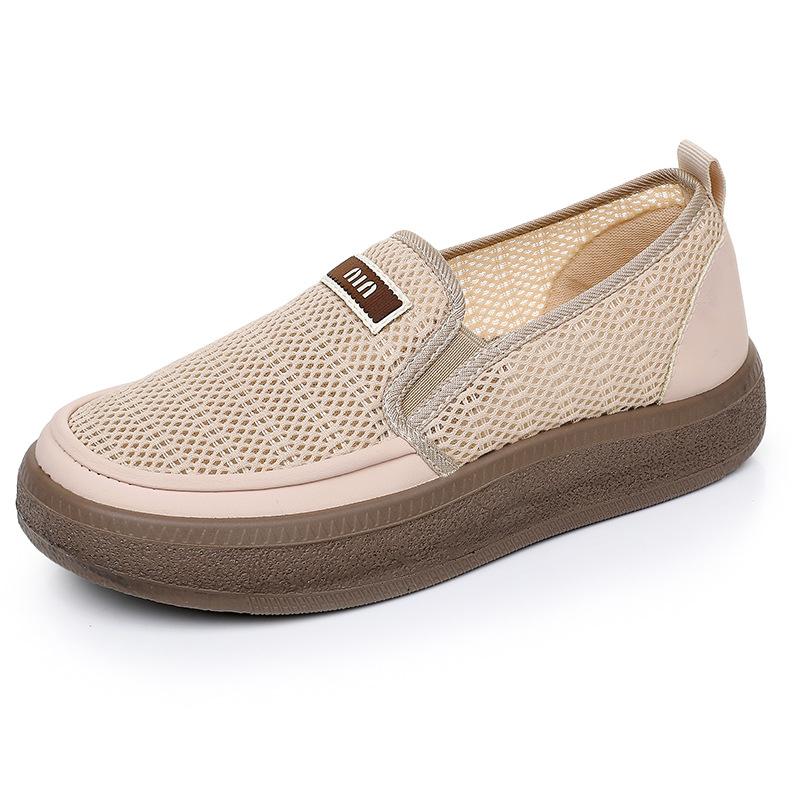Summer New Women's Shoes Platform-soled Lightweight Casual Shoes Single Shoes Fashionable Versatile Breathable Non-slip One-pedal Women's Shoes