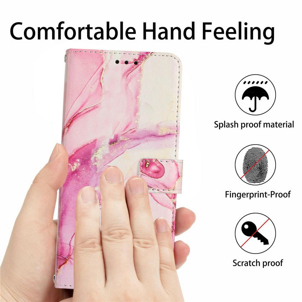 Stand Case for Xiaomi Redmi Note 14 4G (163.25mm) Marble Pattern PU Leather Wallet Phone Cover