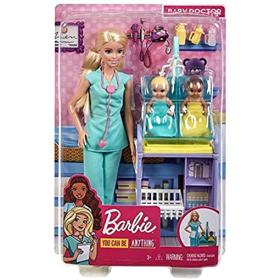 Barbie Baby Doctor Playset with Blonde Doll 2 Infant Dolls Toy Pieces Multi [Product]