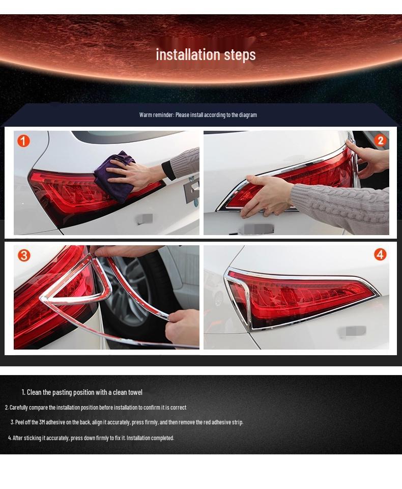 Otai 13-18 Jeep Liberty Taillight Cover Frame - Rear Decorative Ring Mod Kit