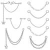 Stainless Steel Ear Studs and Chain Jewelry Set