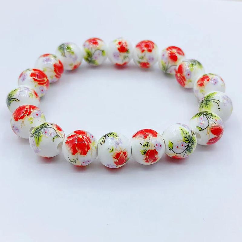 Сине-белый фарфоровый керамический браслет из бусин - этнический стиль, креативные аксессуары ручной работы для украшений в национальном стиле