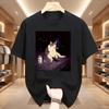 Смешная Кошка с Сигаретой Мем Футболка Модная Женская Одежда Винтажная Одежда Харадзюку Футболки С Коротким Рукавом