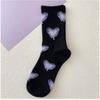 1 пара носков до середины икры, корейские носки с вышивкой в ​​виде сердца, каваи, хип-хоп, соответствующие цвета, противоскользящие, мягкие, без запаха, впитывающие пот, женские спортивные носки на четыре сезона