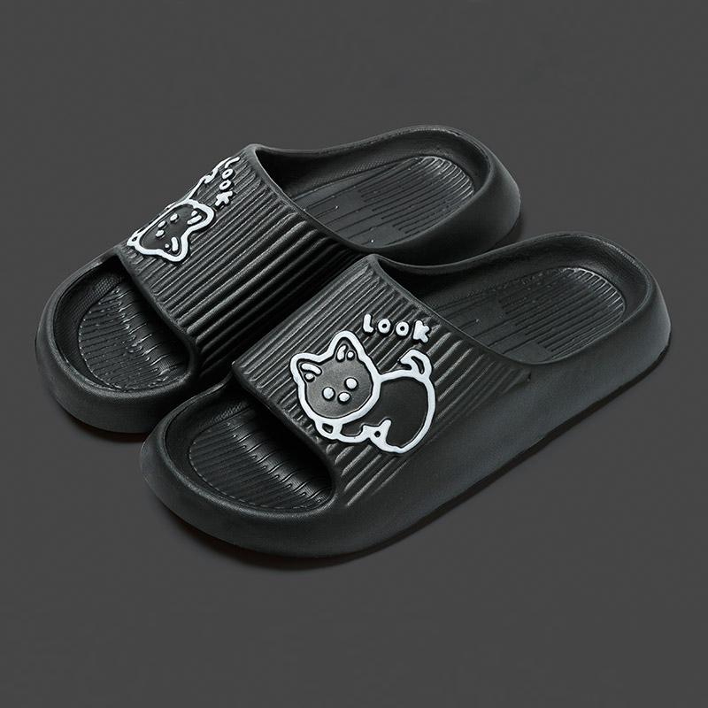 Summer Women Slippers Bath Thick Platform Non-Slip Home Cute Cat Cartoon Flip Flops Beach Sandals Ladies Slides Indoor Outdoor