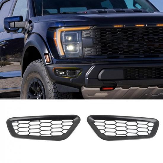 Front Bumper Fog Light Lamp Cover Bezel Trim For Ford F150 21+ Black Accessories