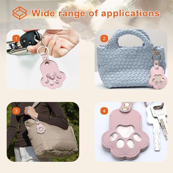 Pet Memorial Keychain Pendant Dog Cat Claw Design Faux Leather Pet Hair Memorial Keychain Pet Accessory