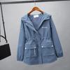 Spring Autumn Tooling Short Coat 2025 New Women Hooded Windbreaker Korean Loose Waist Slim Jacket Casual Women Trench Coat