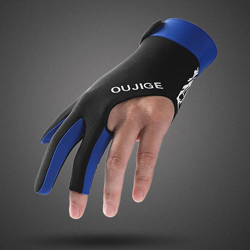 1 шт. Перчатка для бильярда, левая, три пальца, перчатка для бильярда, нескользящие наклейки, эластичные перчатки для тренировок по бильярду, аксессуары