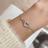 Pure Silver S925 Silver Bracelet Light Luxury Infinite Love Infinite 8-word Love Bracelet Adjustable Simple Heart-shaped Diamond