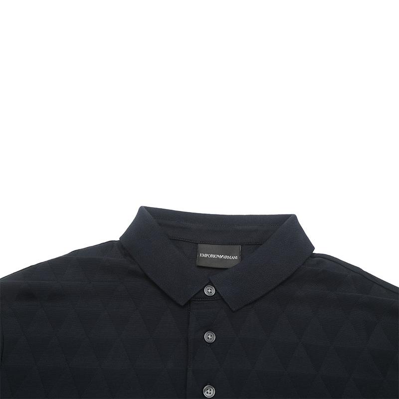 EMPORIO ARMANI Polo Shirts Men's Dark Blue Polo Collar Moderate Straight Fit 6R1F87-1JGYZ-09N6