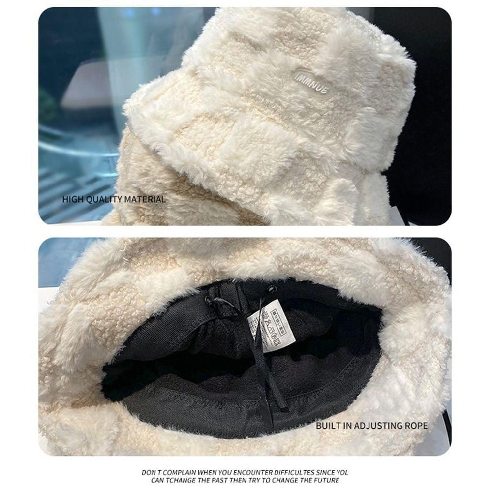Мягкая плюшевая шляпа-панама из овечьей шерсти, осенне-зимняя шапка-бини, модная зимняя шляпа-ведро для улицы
