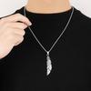 2025 Retro Feather Pendant Necklace - Personalized, Trendy European & American Style, Simple Long Stainless Steel Jewelry