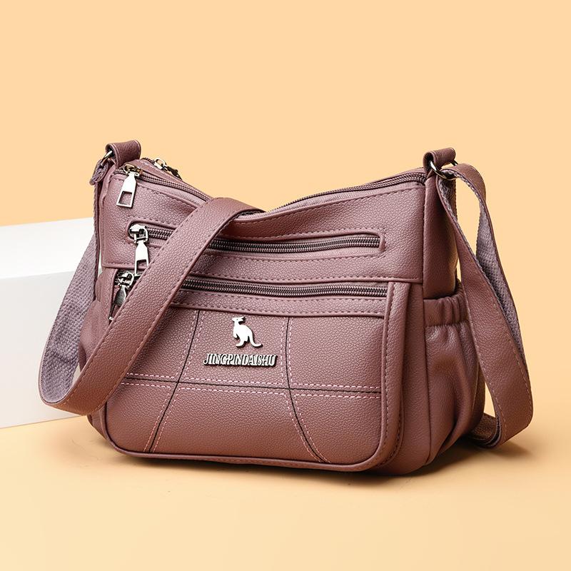 Women's Small Bag Women's Bag Fashion Soft Leather Crossbody Bag Middle-aged and Elderly Shoulder Bag