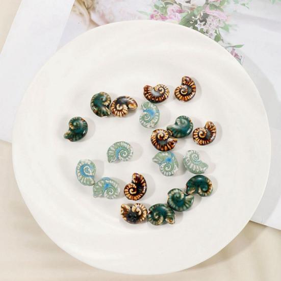 10 шт. разбросанных бусин ручной работы в форме ракушки керамические летние бусины для изготовления ювелирных изделий браслетов ремесел