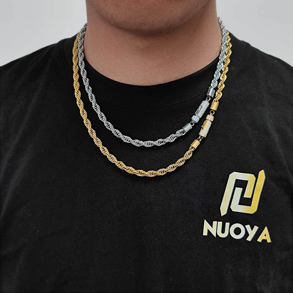 Ожерелье из нержавеющей стали с пряжкой Ddiamante в европейском и американском стиле, 6 мм, модный бренд, индивидуальное мужское ожерелье из титановой стали, цепочка с цветами из конопли