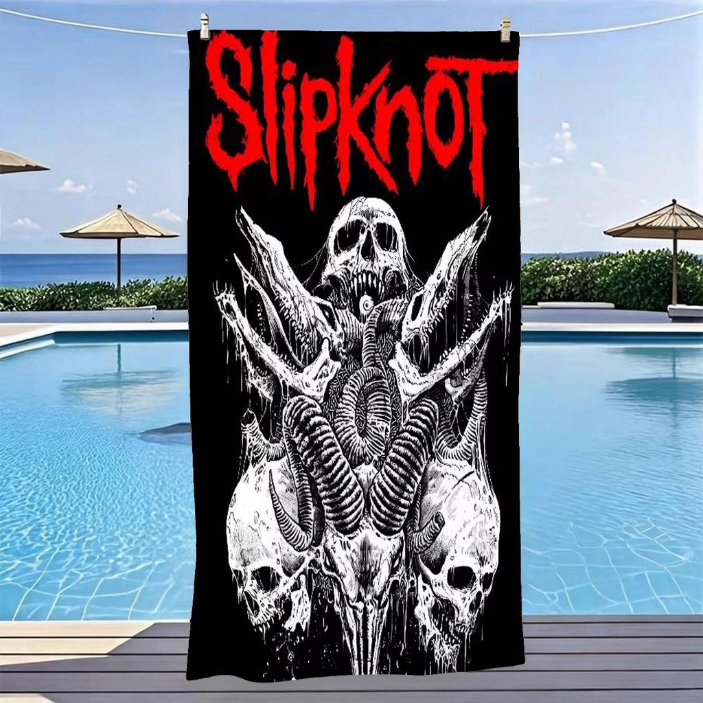 S-Slipknot Череп Козла Пляжное Полотенце Из Микрофибры Мягкое Быстросохнущее Череп Хэви-Метал Принт Банное Полотенце Для Фанатов Рока Плавание На Открытом Воздухе