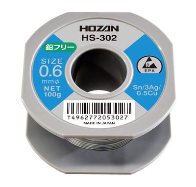 HOZAN припой припой Диаметр проволоки Вес 100г Бессвинцовый Sn-3Ag-0.5Cu Бессвинцовый 0.6мм HS-302