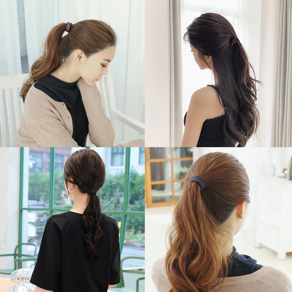 Черные резинки для волос для женщин и девочек, высокоэластичная резинка для волос, резинки для волос, держатель для хвоста, резинки для волос, аксессуары