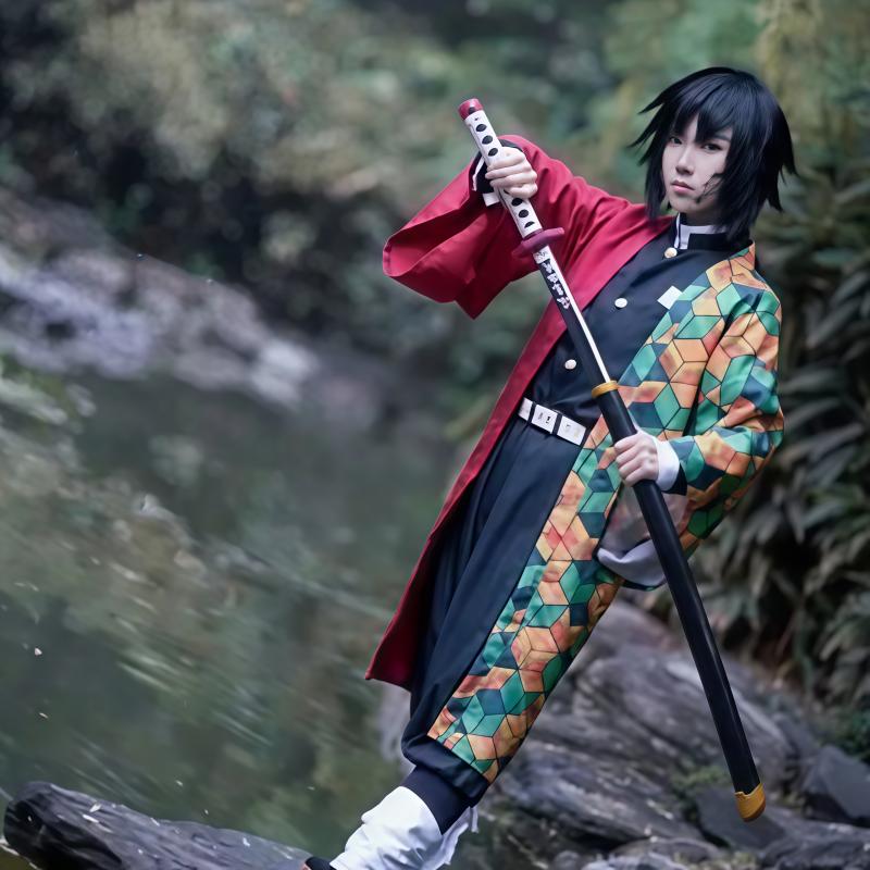 Аниме Kimetsu No Yaiba Tomioka Giyuu аксессуары для костюмов для косплея Pak Uniformen Kostuums Pruik Kind Volwassen Feest Cadeau