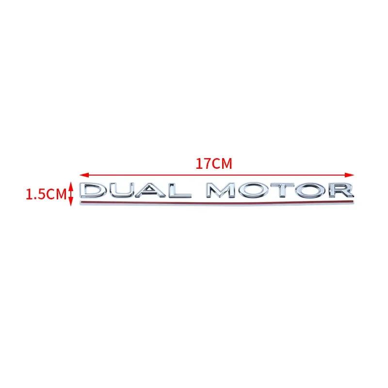 ABS Dual Motor Letters Rear Boot Tailgate Trunk Logo Emblem Badge Car Sticker Decal for Tesla Model 3 Model X Model S Y JI1