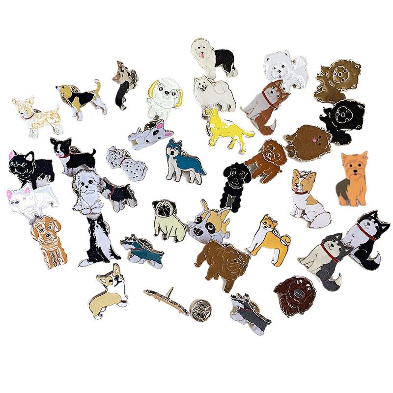 1 шт. Подвеска-значок, украшенные броши в виде собак, булавки, милые броши, таксы, корги, мультяшные украшения для собак