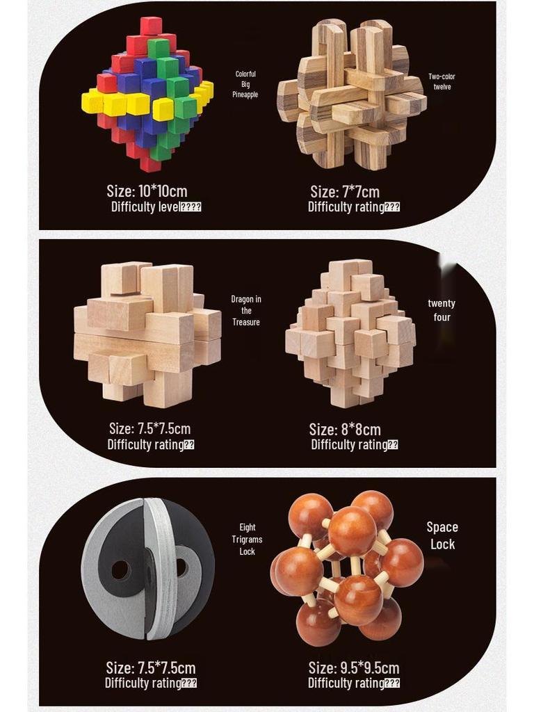 Набор деревянных головоломок Конгмин и Лубань: Детские развивающие игрушки для снятия стресса