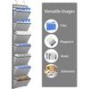 Wall Mounted File Holder Over Door Hanging Mail Organizer Document Storage Bag for Papers Magazines and Books (7 POCKETS-GREY)