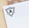 Printtoo Swirl Border Triangle B Alphabet Monogram Initial R-40 Self Inking Rubber Stamp Office