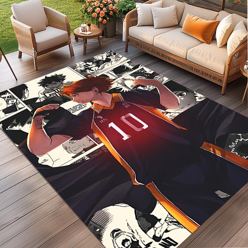 Haikyu Print Rug, Washable Floor Carpet, For Entryway Dorm Laundry Room Office Study, Home Decor Birthday Christmas Gift