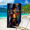 Ultra-Soft Beach Towel with Puss In Boots Theme,Ideal for Pool - Camping, Diving - Perfect Travel Essential, Vibrant Beach Towel.