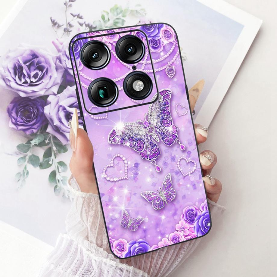 Чехол для телефона с модным дизайном в стиле мультфильма и цветов для Motorola Signature Moto X70 Air Pro 5G, чехол, мягкий силикон, противоударная задняя крышка