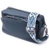 Women's Leather Bag with Stylish Runner Vintage 22652 Blue
